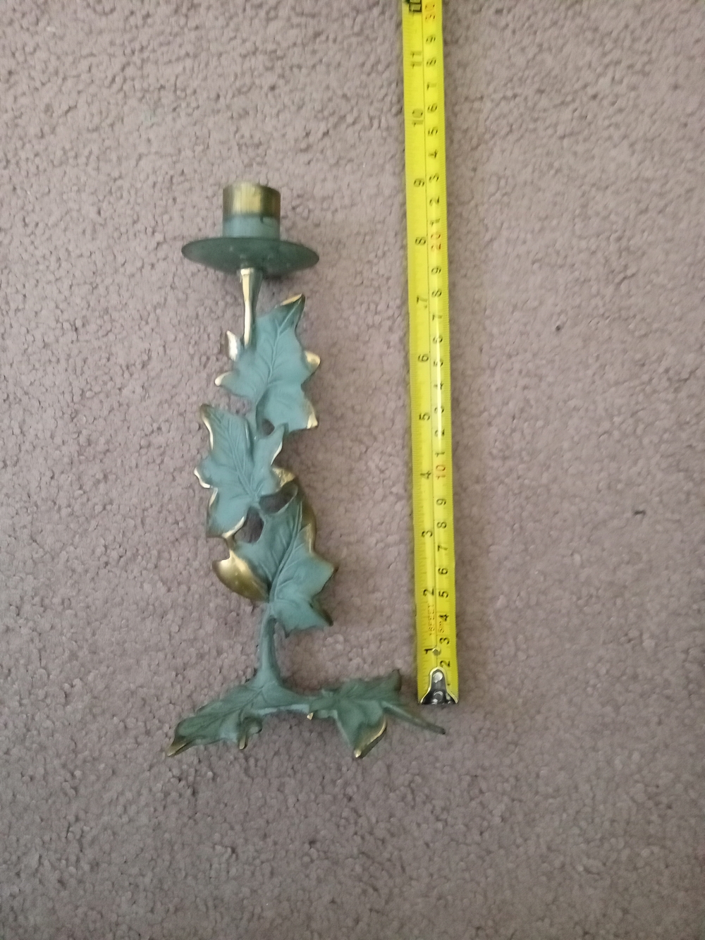 PartyLite Brass Green Ivy Candlestick Holder